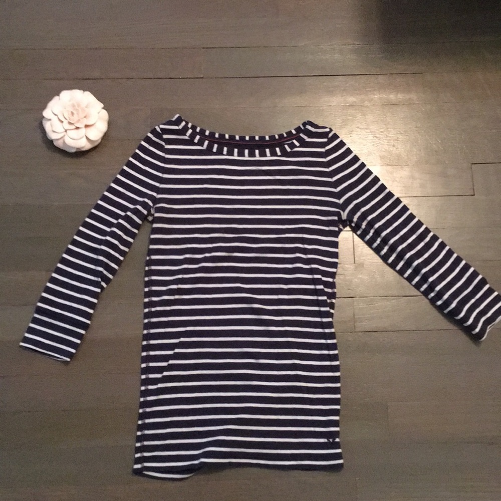 American Eagle Navy and White Striped 3/4 Sleeve